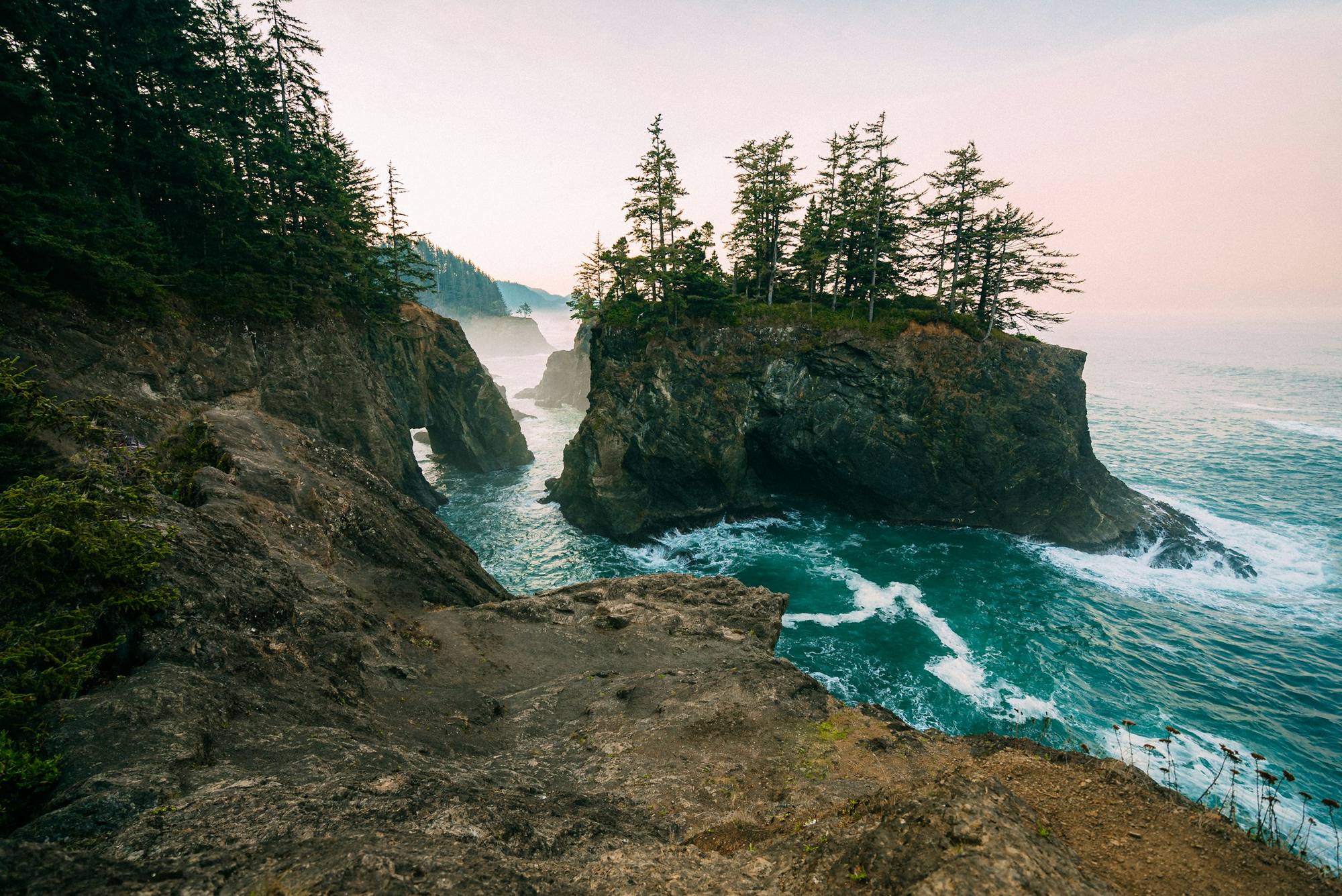 Sea stacks and old-growth cliffs at the Samuel H. Boardman corridor, Brookings, Oregon